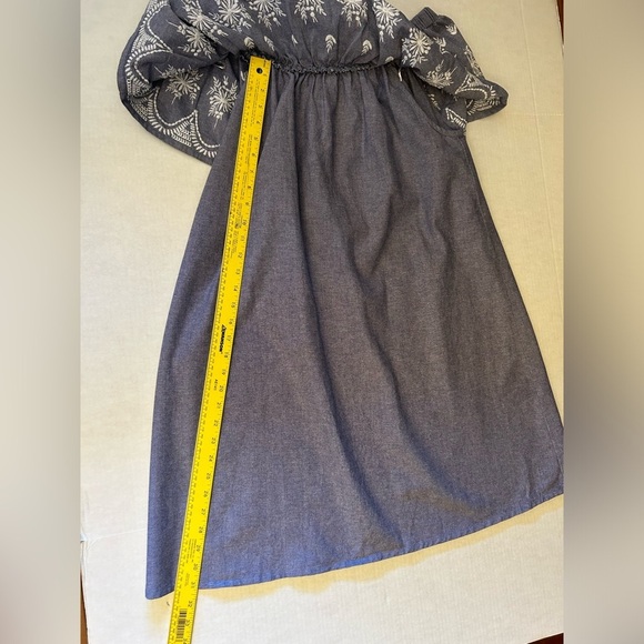Cost Plus World Market Blue Chambray dress w/white embroidery detail Sz-L/XL.U12 - Picture 11 of 12